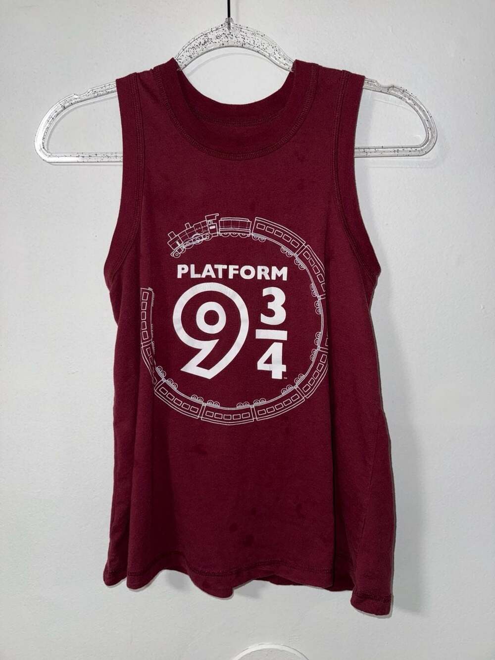 Harry Potter Platform 9 3/4 Maroon Racerback Tank Top Medium